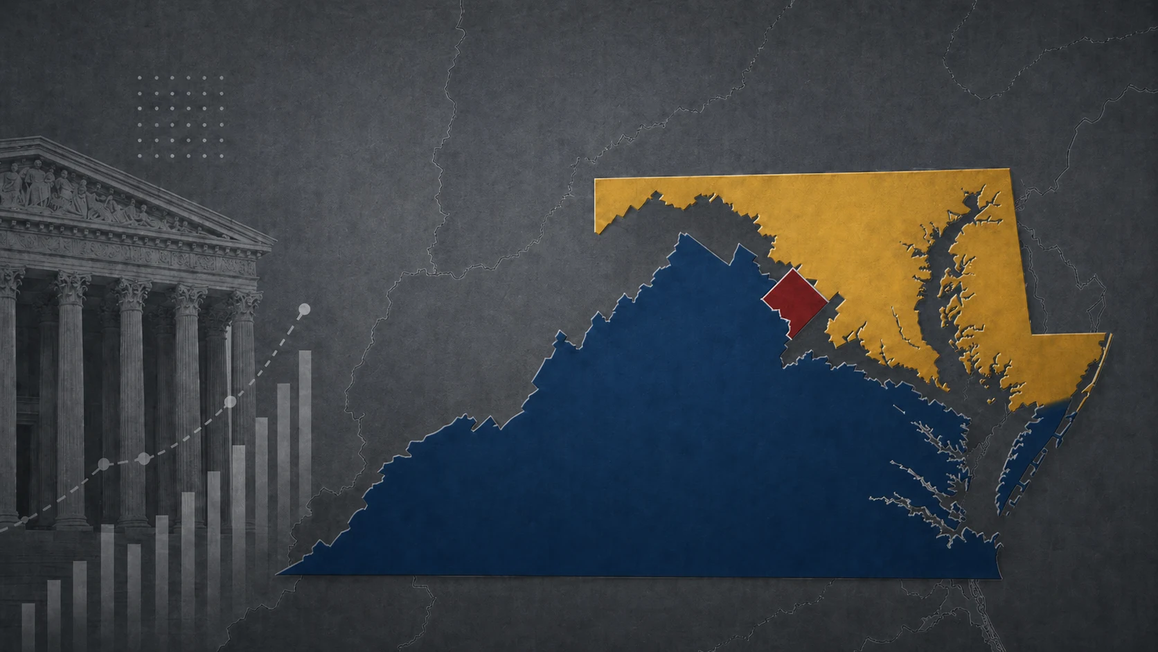 Map of Washington DC, Maryland, and Virginia for the Q1 2026 bankruptcy report